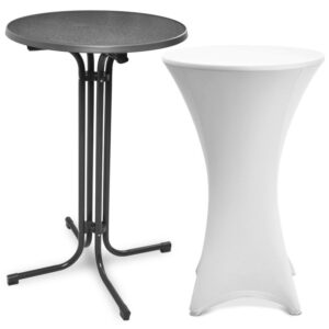 STEHTISCH 70CM DURCHMESSER WEISS mieten – Stoffe | VTBW Veranstaltungstechnik BW